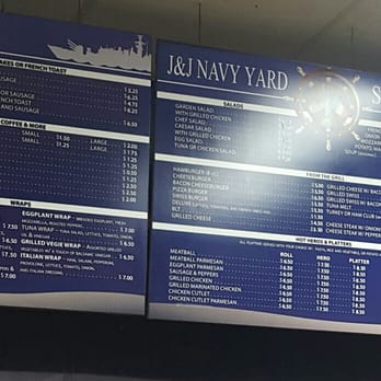 M&J Navy Yard Sub Shoppe menu 1